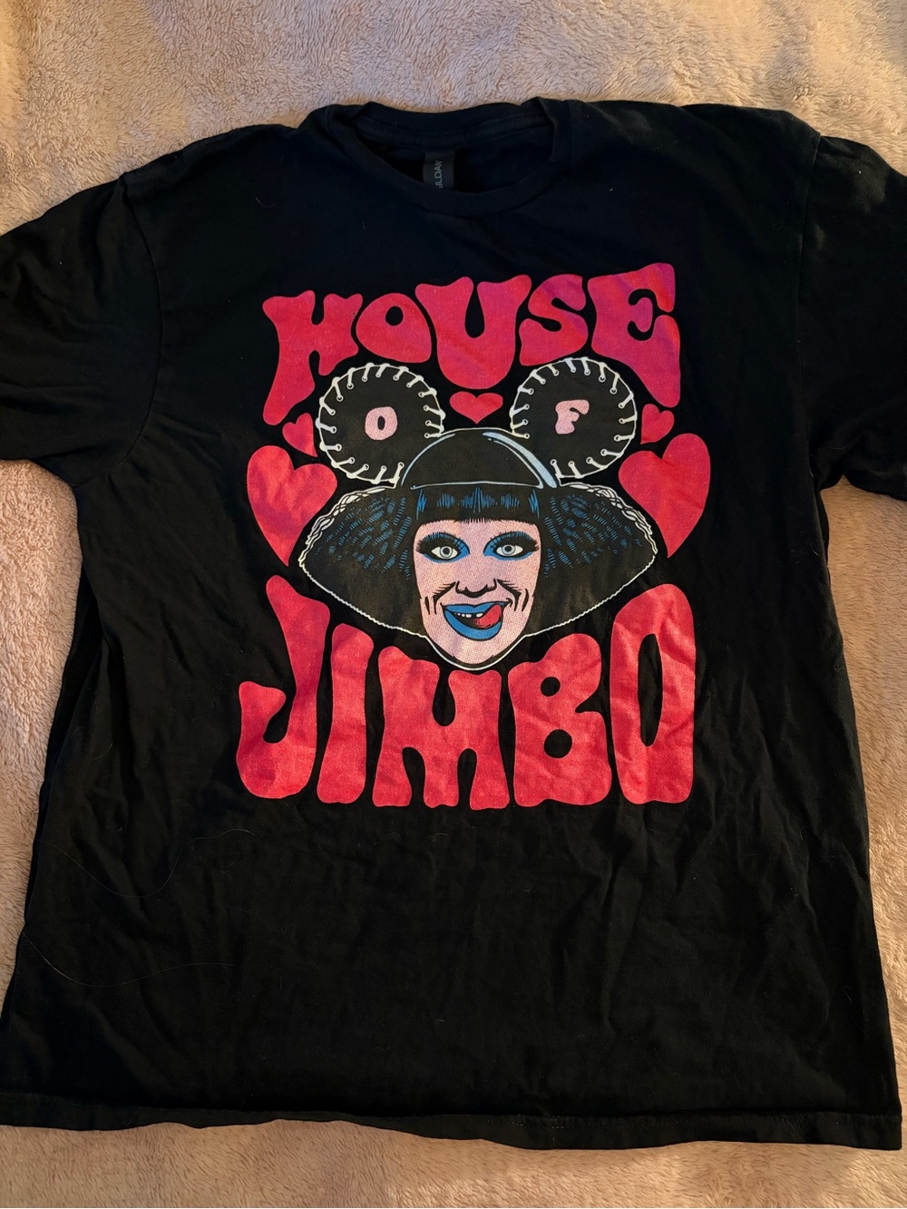 House of Jimbo Graphic Tee in Black & Pink